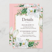 Watercolor Magnolia Blush Informatiekaartje (Voorkant / Achterkant)