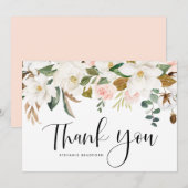 Watercolor Magnolia Katoenen Slinger Bedankkaart (Voorkant / Achterkant)