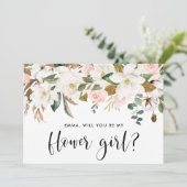 Watercolor Magnolia Katoenen Slinger Bloemenmeisje (Staand voorkant)