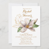 Watercolor Magnolia Purple Floral Bridal Shower Kaart (Voorkant)