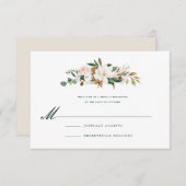 Watercolor Magnolia Trouw Uitnodiging (Voorkant / Achterkant)