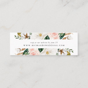 Watercolor Magnolia's   Trouw RSVP Kaarten Mini Visitekaartje