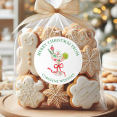 Watercolor Mahjong Christmas Cocktail Ronde Sticker