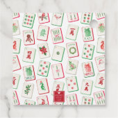 Watercolor Mahjong Christmas Tiles Enclosure Bedankjes Labels (Achterkant)