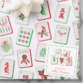 Watercolor Mahjong Christmas Tiles Enclosure Notitiekaartje