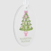 Watercolor Mahjong Christmas Tree Party Ornament (voorkant)