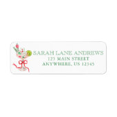Watercolor Mahjong Kerst Cocktail Adres Etiket (Voorkant)