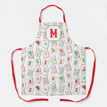 Watercolor Mahjong Kerst Tegels Monogram