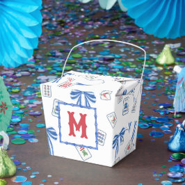 Watercolor Mahjong Tiles & Bows Monogram Bedankdoosjes