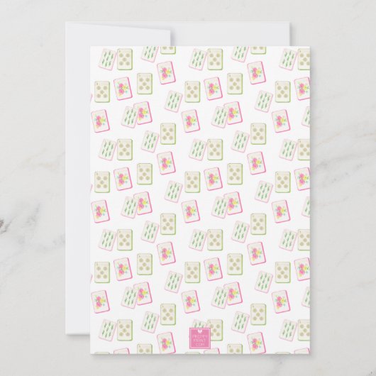 Watercolor Mahjong Tiles Party Kaart (Achterkant)