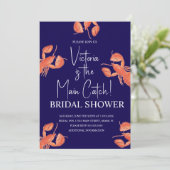 Watercolor Main Catch Lobster Bridal Shower Kaart (Staand voorkant)