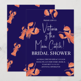 Watercolor Main Catch Lobster Bridal Shower Kaart
