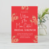 Watercolor Main Catch Lobster Bridal Shower Kaart (Staand voorkant)