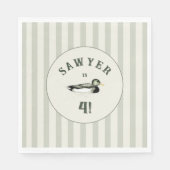 Watercolor Mallard Duck with Name and Age Servet (Voorkant)