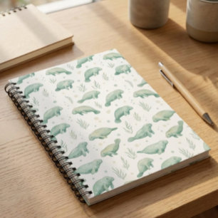 Watercolor Manatee Notebook Notitieboek