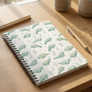 Watercolor Manatee Notebook Notitieboek