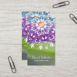 WATERCOLOR MANDALA LOGO AANGEPASTE YOGA INSTRUCTEU VISITEKAARTJE
