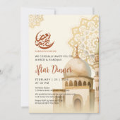 Watercolor Mandala Mosque Ramadan Iftar Invitation Kaart (Voorkant)