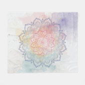 Watercolor Mandala Worpdeken Fleece Deken (Voorkant (Horizontaal))