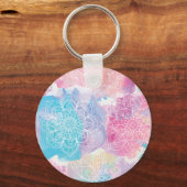 Watercolor mandalas colorful splashes boho sleutelhanger (Voorkant)