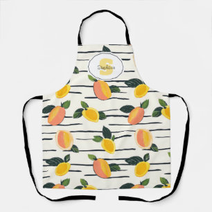 Watercolor Mango Patroon met Groene Bladeren (2) Schort