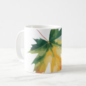 Watercolor Maple Leaf Customisable Throw Pillow  Koffiemok (Voorkant links)