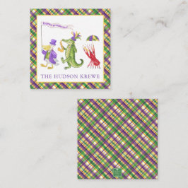 Watercolor Mardi Gras Animal Parade Party Notitiekaartje