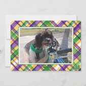 Watercolor Mardi Gras Animals Monogram Crest Photo Feestdagenkaart (Achterkant)