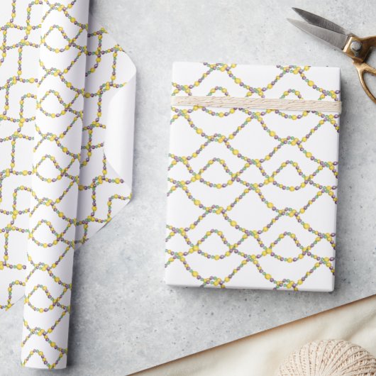 Watercolor Mardi Gras Beads Cadeaupapier