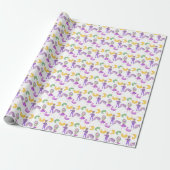 Watercolor Mardi Gras-feest Cadeaupapier (Uitgerold)