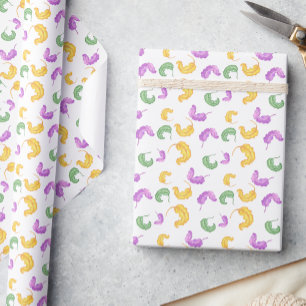 Watercolor Mardi Gras-feest Cadeaupapier