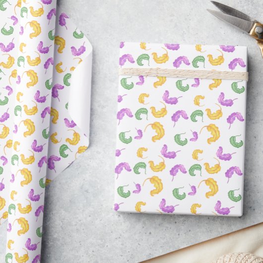Watercolor Mardi Gras-feest Cadeaupapier