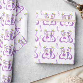 Watercolor Mardi Gras-feest Cadeaupapier