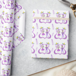 Watercolor Mardi Gras-feest Cadeaupapier