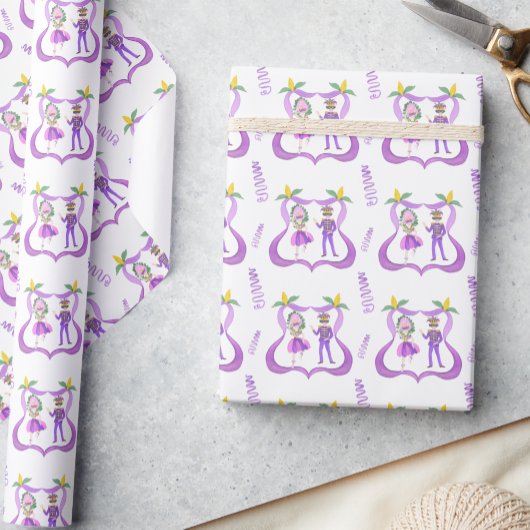 Watercolor Mardi Gras-feest Cadeaupapier