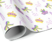 Watercolor Mardi Gras-feest Cadeaupapier (Rol Hoek)