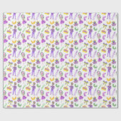 Watercolor Mardi Gras-feest Cadeaupapier (Vlak)