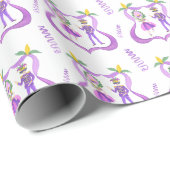 Watercolor Mardi Gras-feest Cadeaupapier (Rol Hoek)