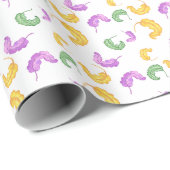 Watercolor Mardi Gras-feest Cadeaupapier (Rol Hoek)