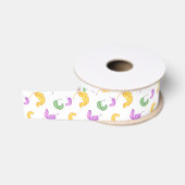 Watercolor Mardi Gras-feest Grosgrain Lint (Spoel)