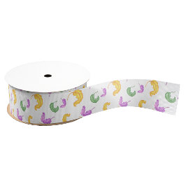 Watercolor Mardi Gras-feest Grosgrain Lint