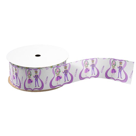 Watercolor Mardi Gras-feest Grosgrain Lint