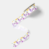 Watercolor Mardi Gras Feest Grosgrain Lint (Achterkant)