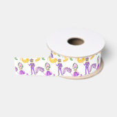 Watercolor Mardi Gras Feest Grosgrain Lint (Spoel)