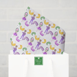 Watercolor Mardi Gras-feest Tissuepapier