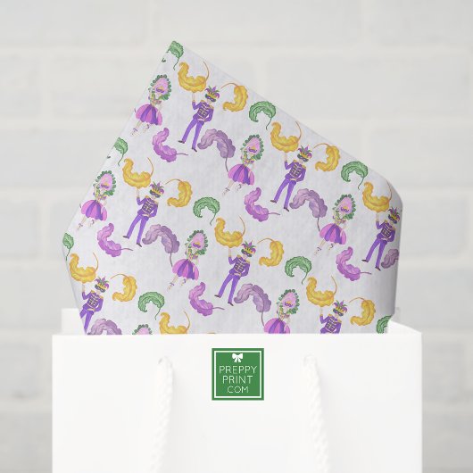 Watercolor Mardi Gras-feest Tissuepapier