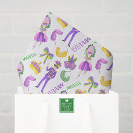 Watercolor Mardi Gras-feest Tissuepapier