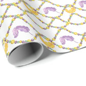 Watercolor Mardi Gras-kralen Cadeaupapier (Rol Hoek)