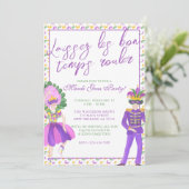 Watercolor Mardi Gras Masquerade Party Kaart (Staand voorkant)