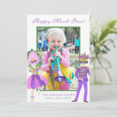 Watercolor Mardi Gras Masquerade Photo Feestdagenkaart (Staand voorkant)